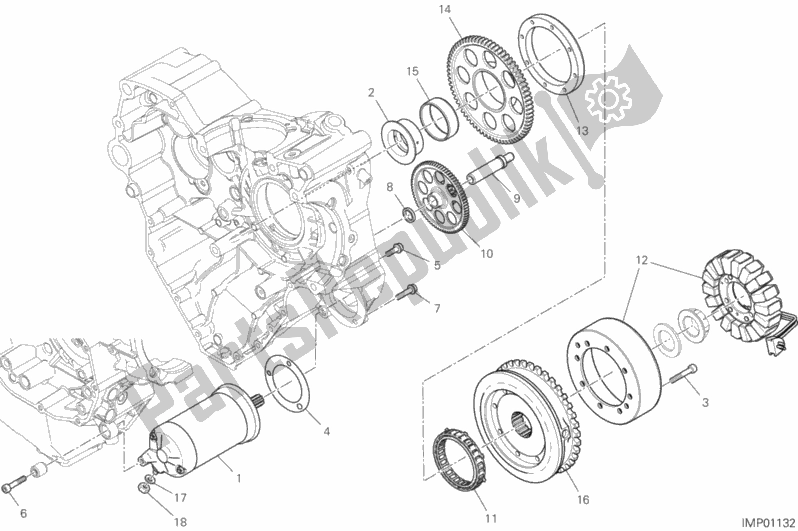 All parts for the Electric Starting And Ignition of the Ducati Multistrada 1260 ABS 2018